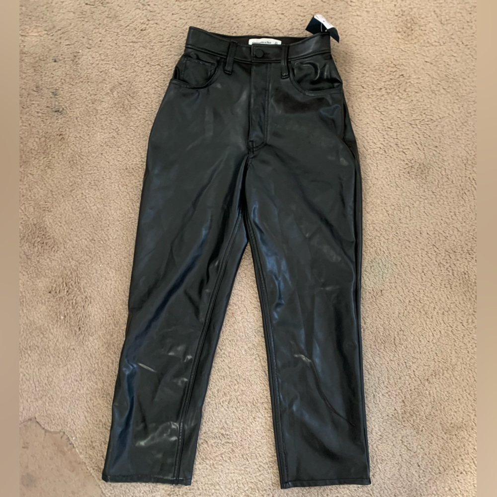 COPY - NWT Abercrombie Curve Love Straight Leather Pants